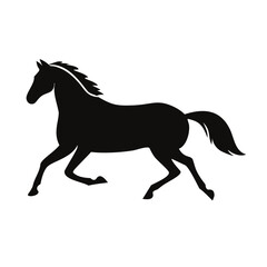 Running horse silhouette elegant equestrian design