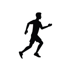 Running man silhouette active healthy lifestyle fitness