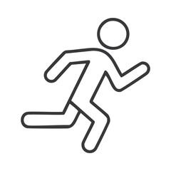 Running person icon simple line drawing minimalist design