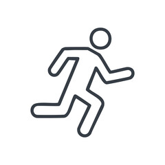 Running person icon simple line art design