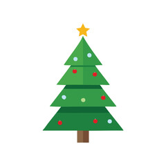 Simple green christmas tree festive holiday decoration