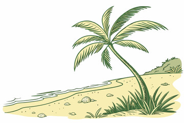 tropical island with palm trees