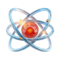 3d render of atom model isolated on transparent background