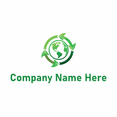 Teapot logo with leaves in green line art design style