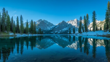 reflection of trees in the lake