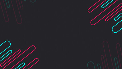 Modern abstract background with diagonal neon lines on dark background. Minimalist futuristic style, suitable for tech, digital, or creative design purposes.