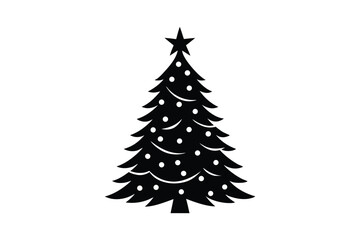 Christmas Tree Silhouettes Vector Design for Festive Holiday
