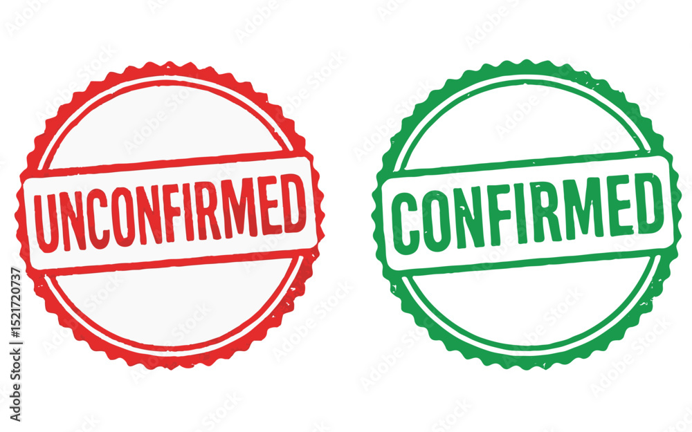 Fototapete seal set unconfirmed and confirmed icon stamp frame vector on white background vector seal on white 