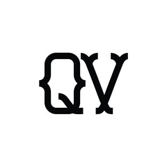QV monogram logo design letter text name symbol monochrome logotype alphabet character simple logo