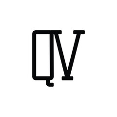 QV monogram logo design letter text name symbol monochrome logotype alphabet character simple logo