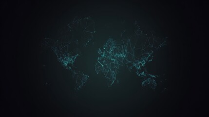 Global network connections across a world map