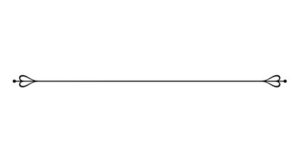 Elegant decorative line with heart-shaped ends and copy space
