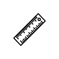 Ruler Line Art Icon - Measurement Tool for Precision and School Supplies