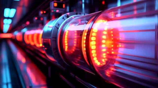 Digital tubes displaying numbers in vibrant colors