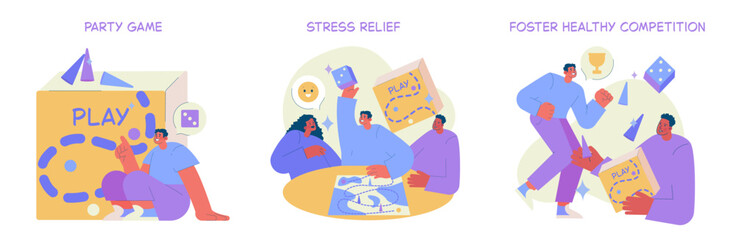 Engaging Party Game Stress Relief with Friends