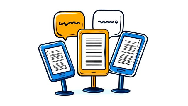 Interactive digital displays with speech bubbles