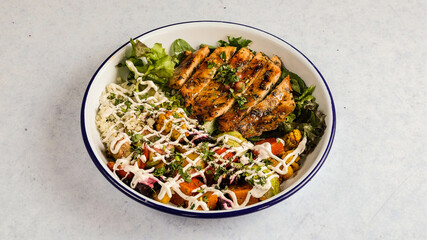 Enjoy a Healthy Grilled Chicken Salad that features Fresh Vegetables