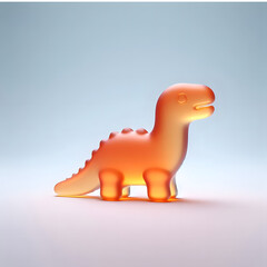 Fototapeta premium minimal gummy jelly shaped dinosaur , 3D , isolated, illustration.