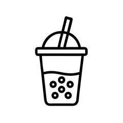 Refreshing beverage with bubble tea pearls in a clear cup topped with a rounded lid and a straw, perfect for summer or casual enjoyment
