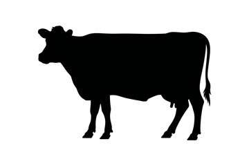 Silhouette of a deer head with large antlers view