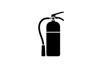 Obraz premium Isolated black fire extinguisher safety equipment