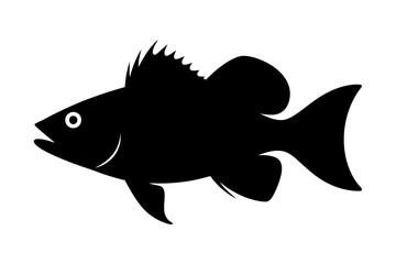 Silhouette illustration of a spiky finned fish