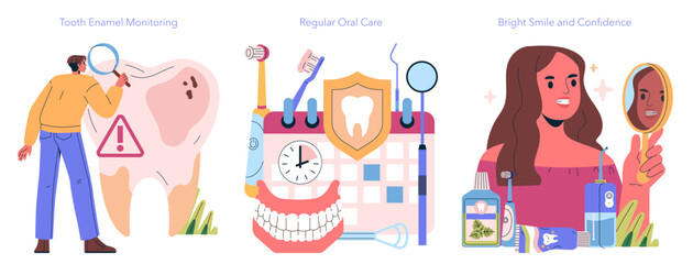 Fototapeta premium Oral Health Care Routine and Enamel Monitoring