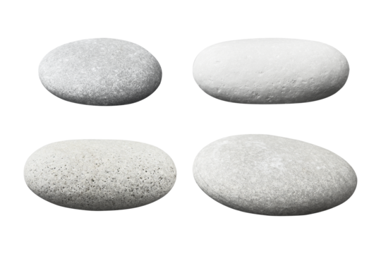 Round sea pebbles, cut out