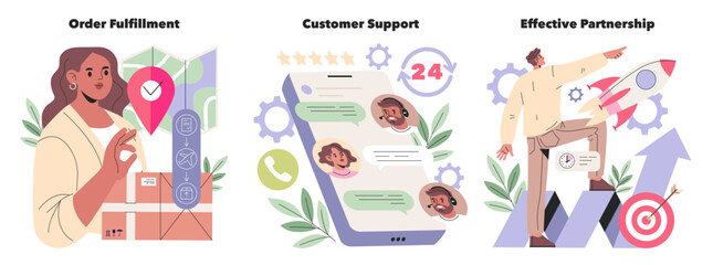 Order Fulfillment, Customer Support, Effective Partnership
