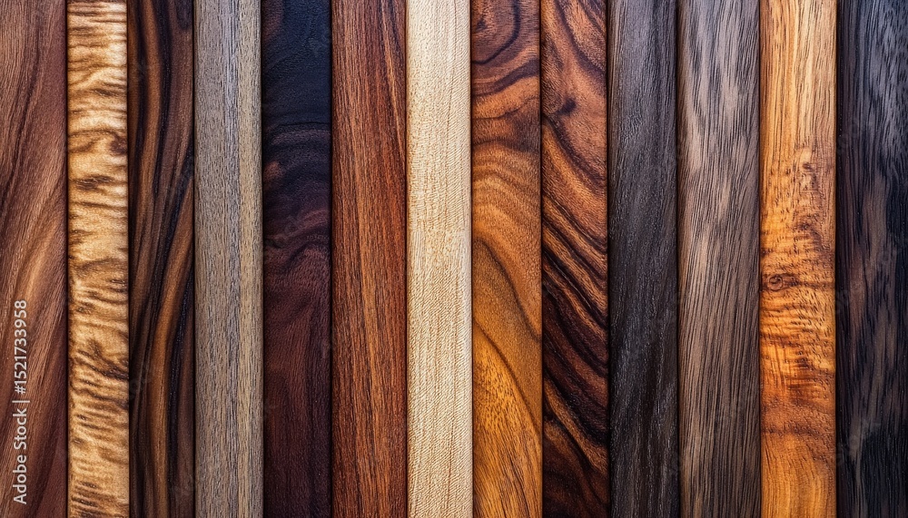 Poster beautifully arranged wooden planks showcasing various tones and textures in a rustic setting, perfec