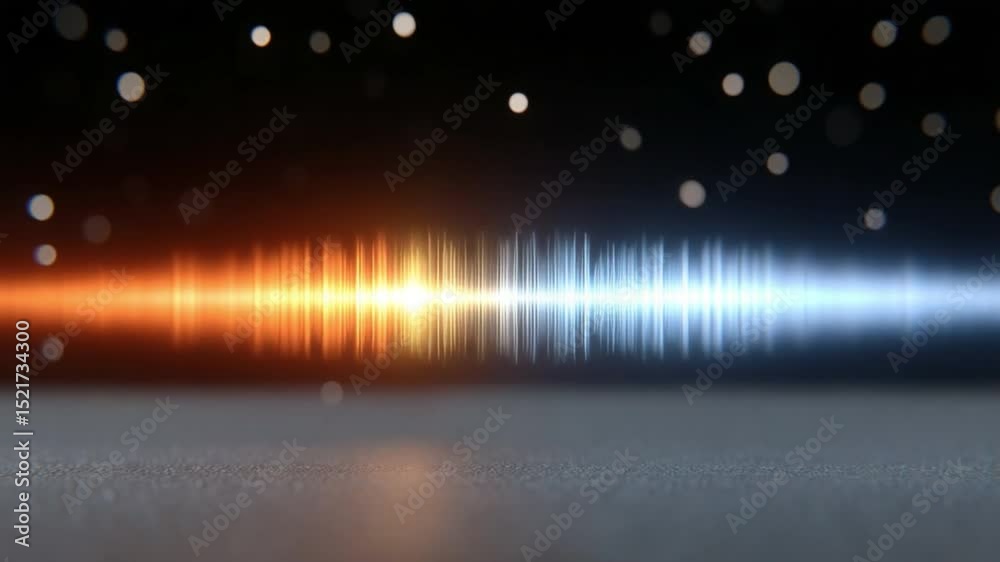 Poster audio spectrum of hot and cold: dynamic sound wave visual, depicting the contrast between hot and co
