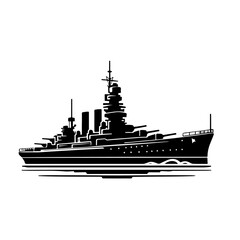 Fototapeta premium Battleship Silhouette for Naval Power and Warfare Design