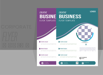 Corporate business flyer design ,business annual report, catalog, magazine, marketing business event. Abstract business flyer design and modern bright concept circle round shape