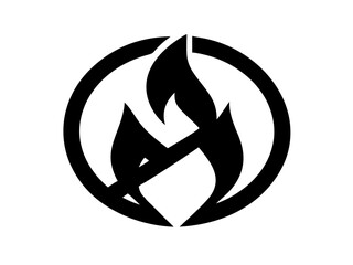 Elegant Abstract Flame Symbol Composed Of Interlocking Tr Design
