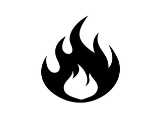 Minimalist Freeform Abstract Flame Silhouette Offset Inside Illustration