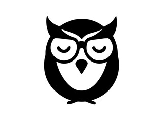 Professional Playful Cartoon Owl Mascot Wearing Glasses Winki Icon