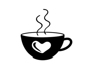 Professional Whimsical Hand Drawn Coffee Cup With Steam Swirls Vector