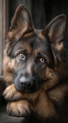 German shepherd dog with rich brown and black markings
