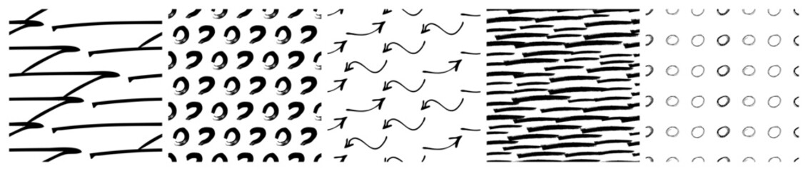 Set of seamless patterns with scribble smears