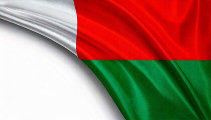 Obraz premium Madagascar flag on white background. copy space