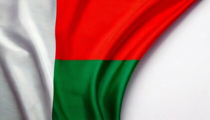 Madagascar flag on white background. copy space
