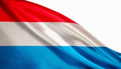Luxembourg flag on white background. copy space 