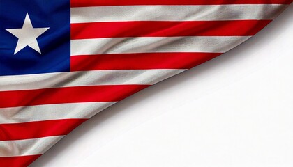 Liberia flag on white background. copy space 