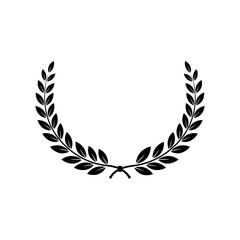 Black circular foliate laurel wreaths