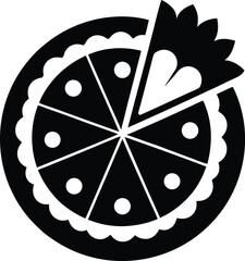 margherita pizza icon black silhouette on white background
