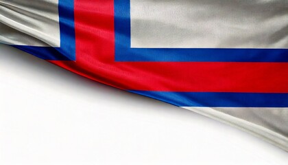 Fototapeta premium Faroe Islands flag on white background. copy space