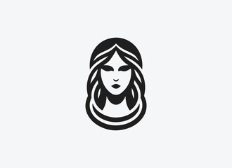 Women Face Minimalistic Logo, Skincare Beauty Logo, Elegant Logo, Luxury Logo, Women Face Vector , Face Illustration