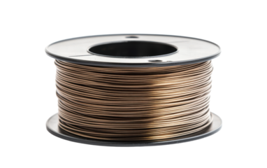 Silver colored wire is shown in a close up