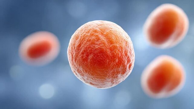 Scientific Visualization: a compelling microscopic view of several spherical cells, possibly representing biological cells or other scientific entities.