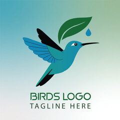 Elegant Bird Logo with Spread Wings